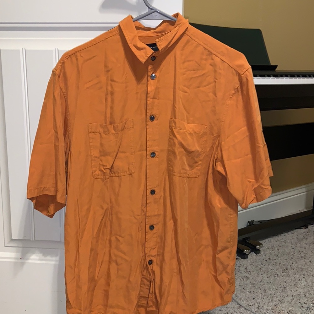 orange Urban Outfitters button-down top
